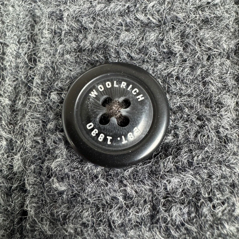 Woolrich‎ Mens Gray 100% Wool Ribbed Quarter Button Mock Neck Sweater XXL 9020
